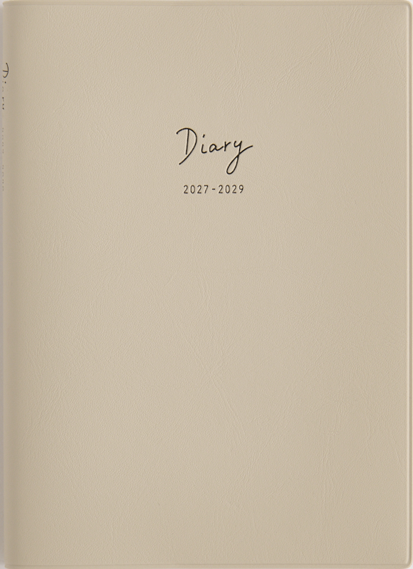 No.346 3年DIARY 【グレージュ】 2027年版1月始まり