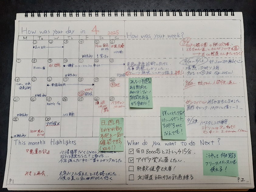 手間も無駄もプレッシャーもない手帳